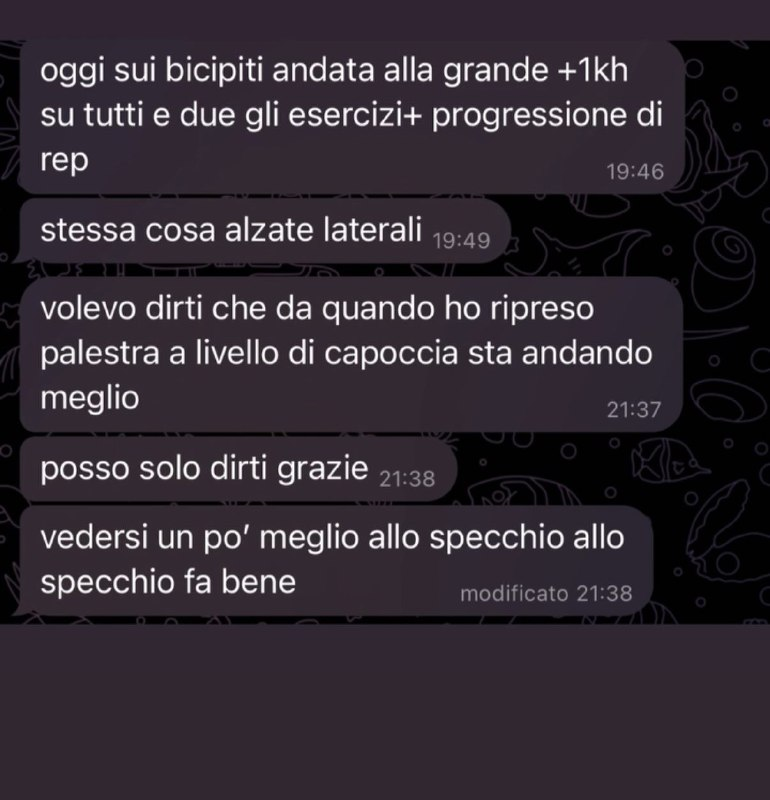 Screenshot anonimo del feedback del cliente