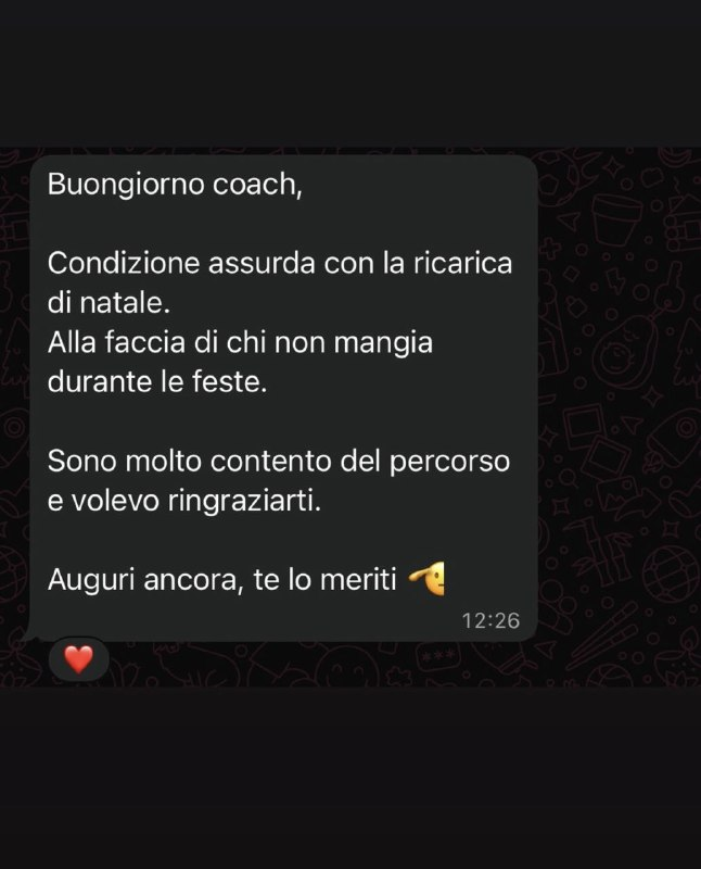 Screenshot anonimo del feedback del cliente